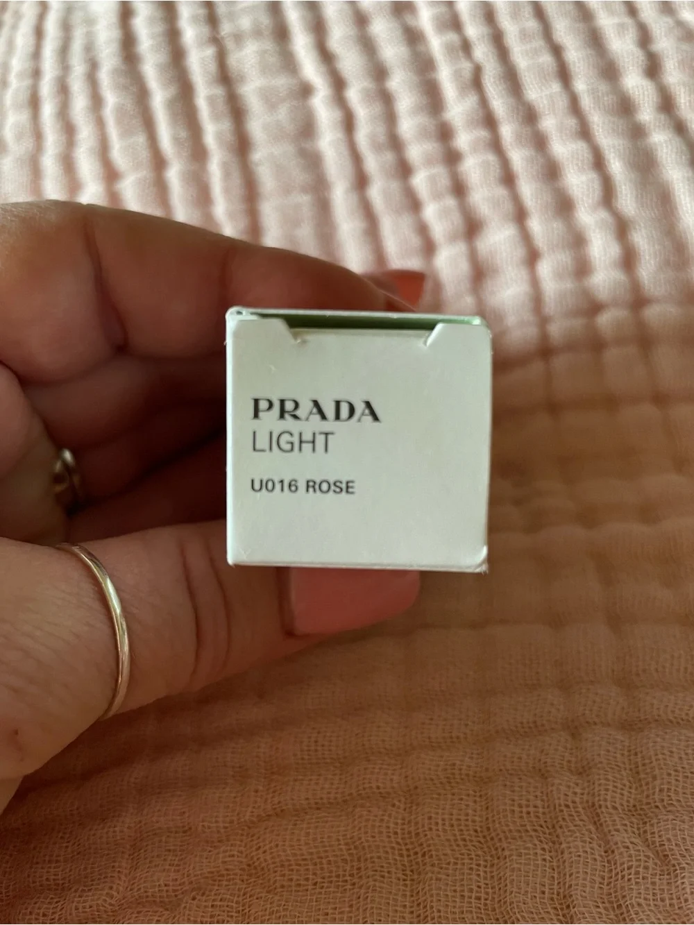 Prada Coral Pink Lipstick — Satin Coral Hue